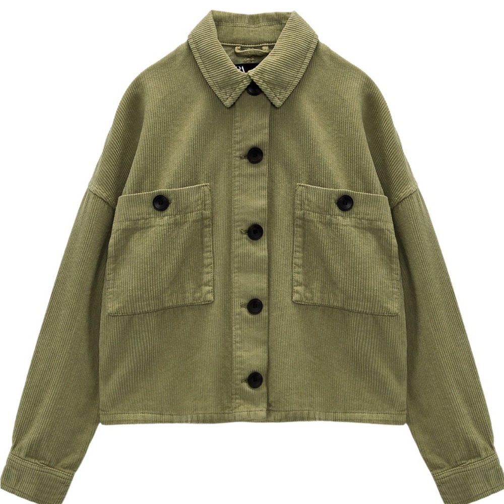 Zara Olive Green Corduroy Jacket size M